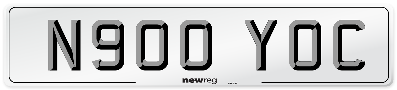 N900 YOC Number Plate from New Reg